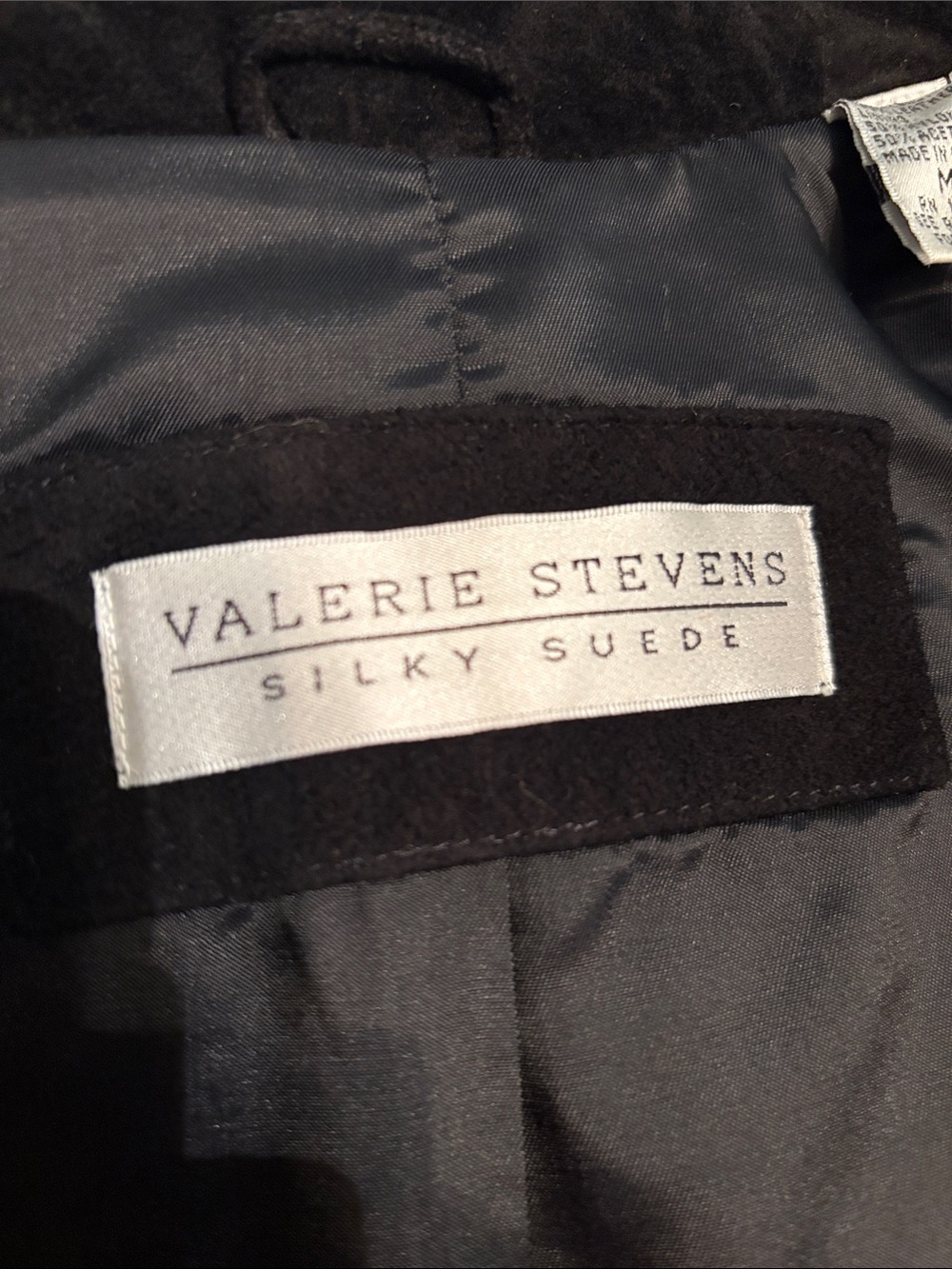Valerie Stevens Black Suede Button-Front Jacket - Picture 3 of 4